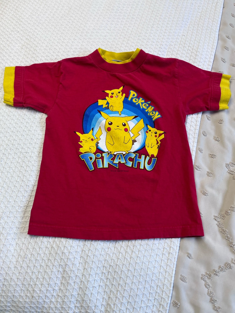 Vintage Pokémon kids tshirt Red Pikachu Graphic Tee
